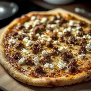 Wurst Feta Honig Pizza