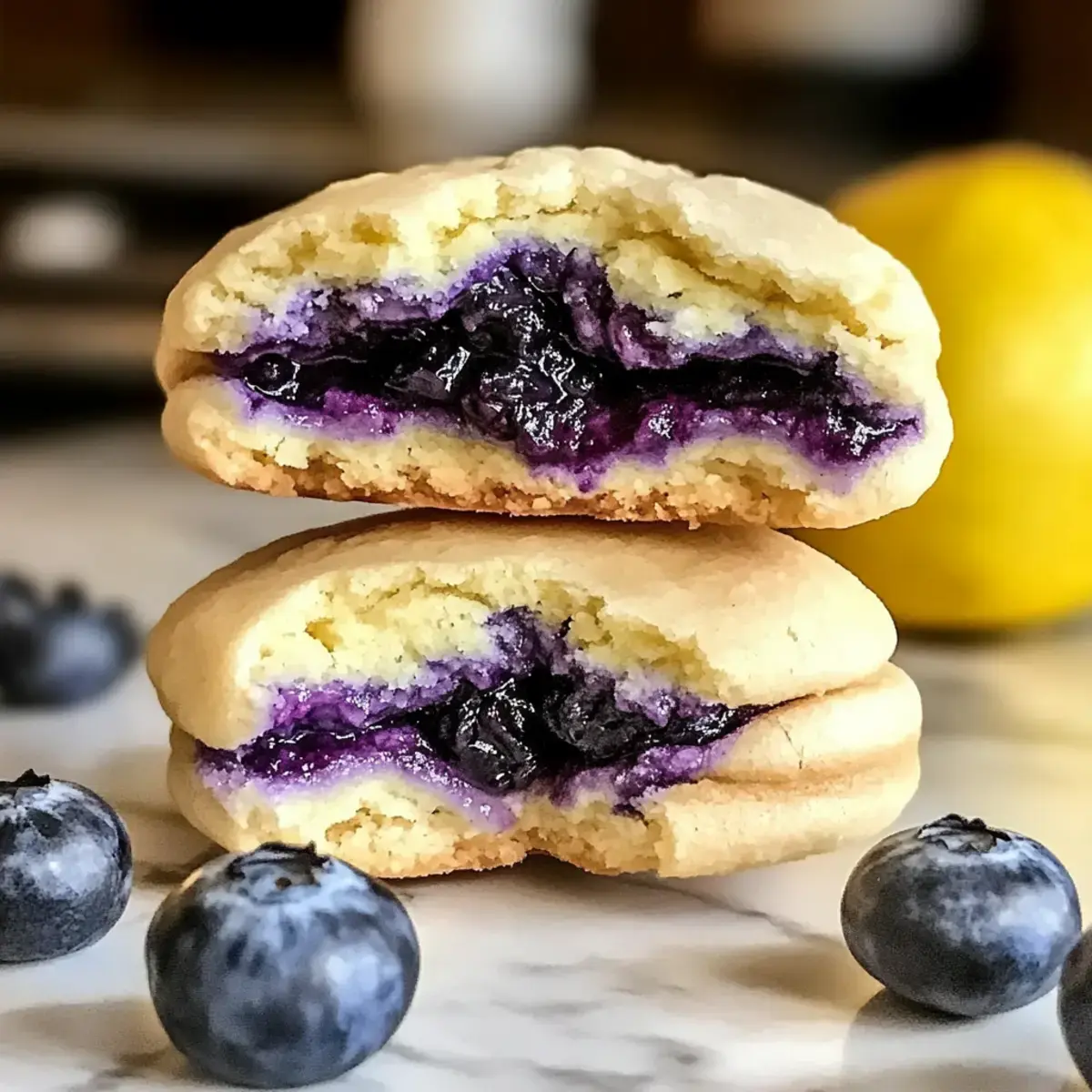 Zitronen Blaubeer Cheesecake Cookies