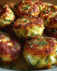 Knusprige Zucchini Feta Bällchen Aus Dem Ofen