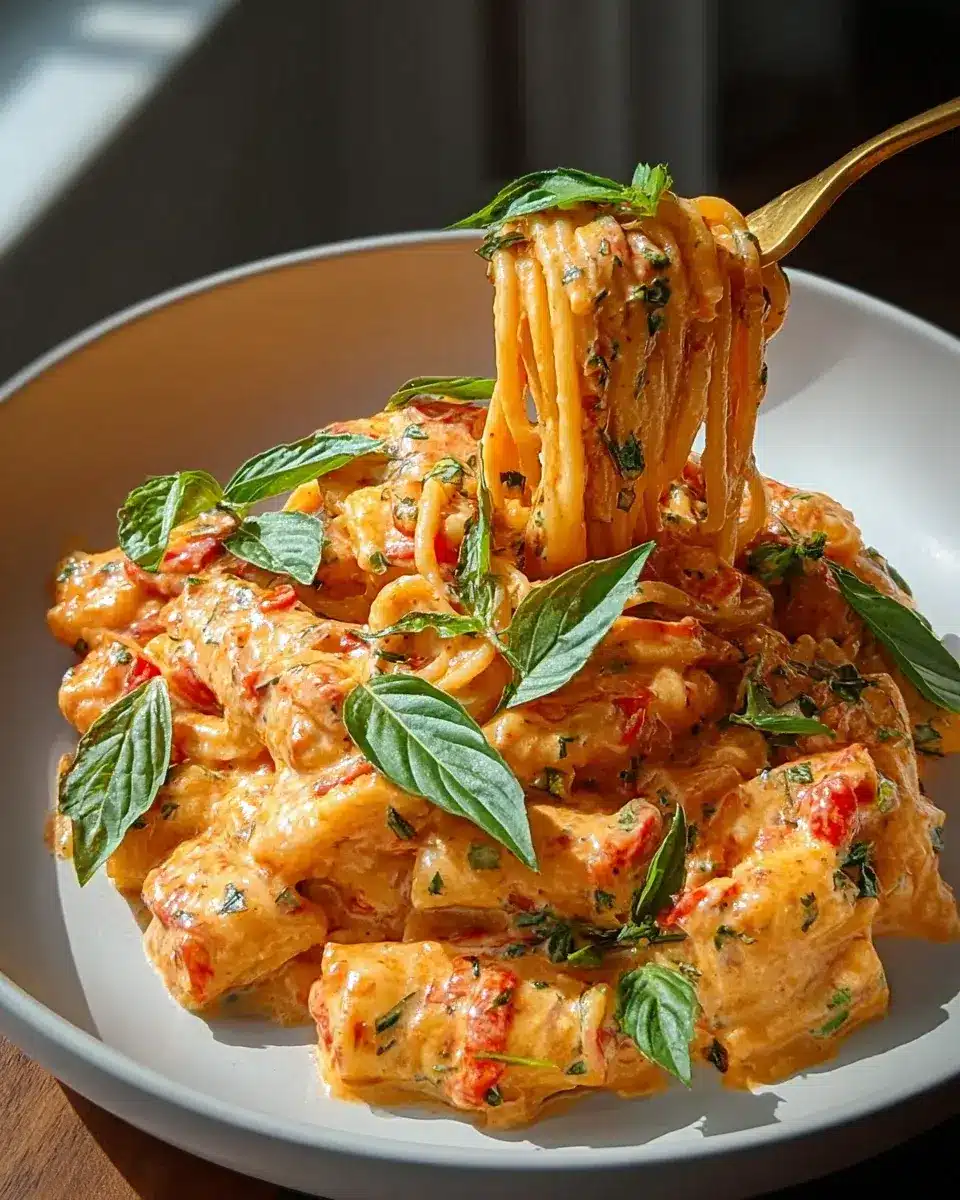 cremige Tomaten Knoblauch Pasta Rezept