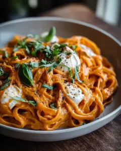 Cremige Paprika-Pasta mit Burrata und Kräutern – Ein unglaubliches Ultimatives Rezept