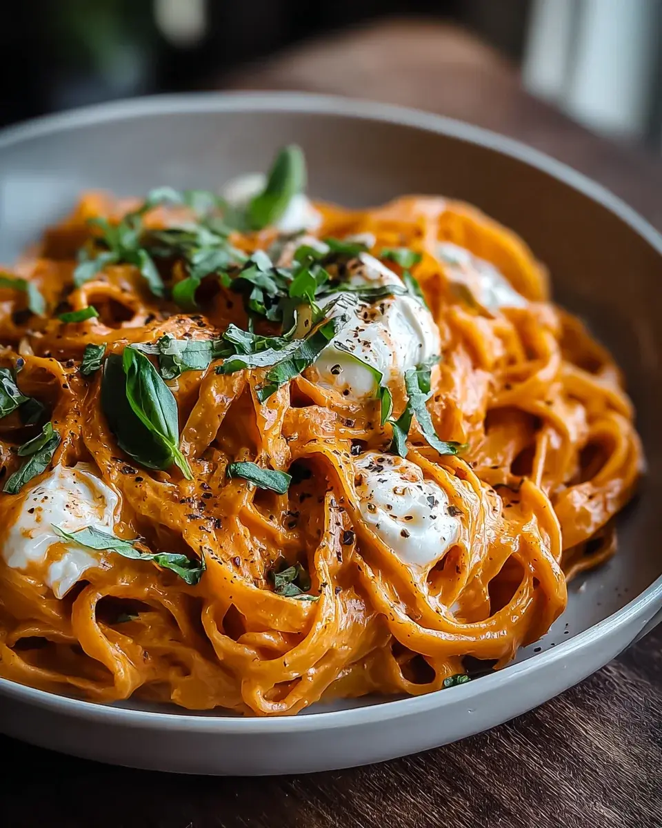 cremige paprika pasta burrata rezept