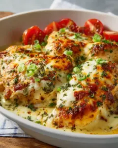 Cremiges Ofenhähnchen mit Käse