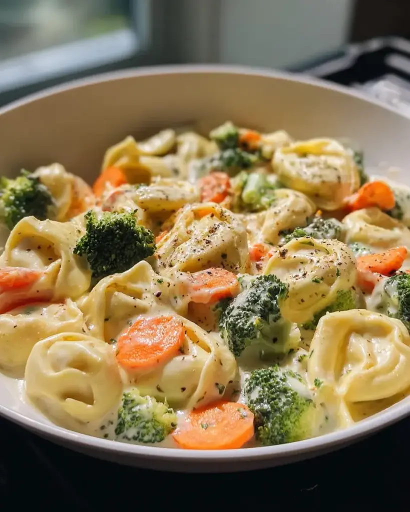 cremige tortellini pfanne mit gemüse