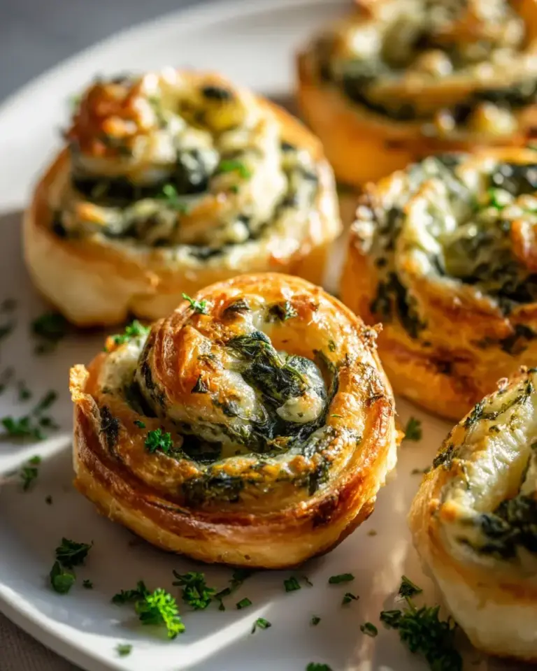gefüllte blätterteig schnecken spinat käse