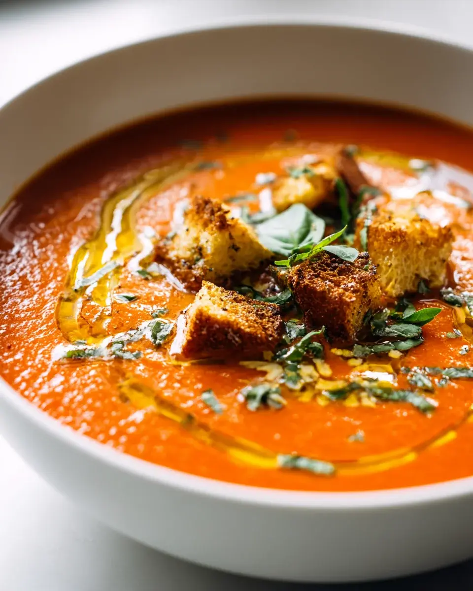 geröstete tomatensuppe mit knoblauch