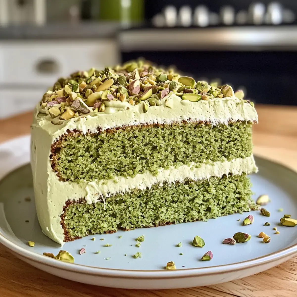 glutenfreier Matcha Pistazienkuchen