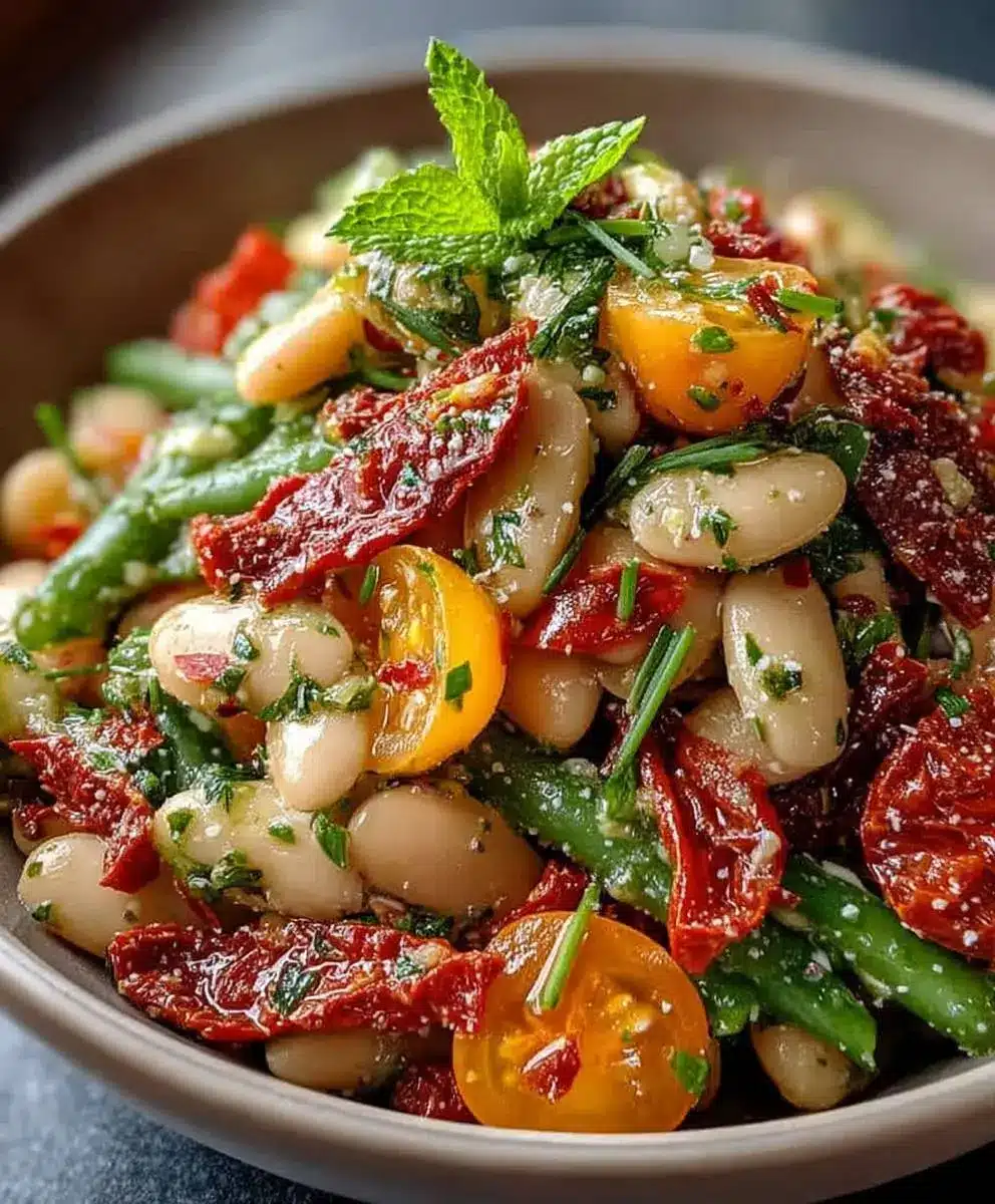 marinierterbohnensalatgetrocknetetomatenrezept