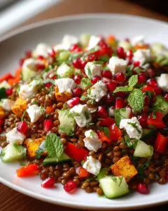 Orientalischer Linsensalat mit Feta
