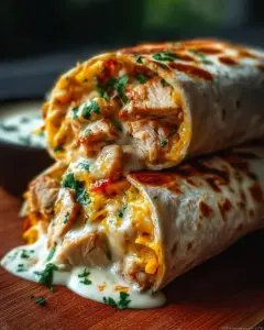 Schnelle Käse Knoblauch Hähnchen Wraps
