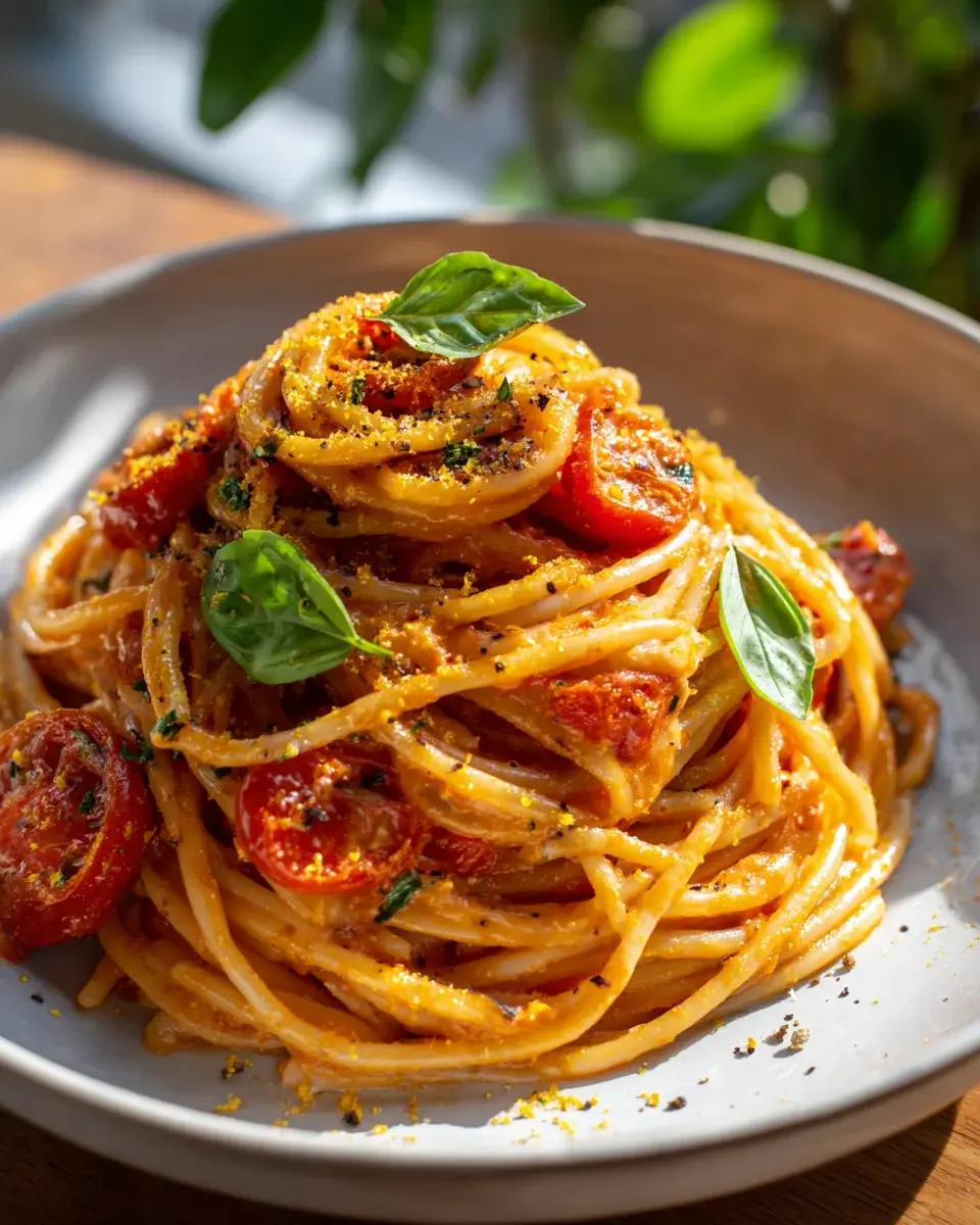 veganeTomatenKnoblauchPastaohneSahne