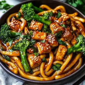 Vegane Sesam Yaki Udon Nudeln