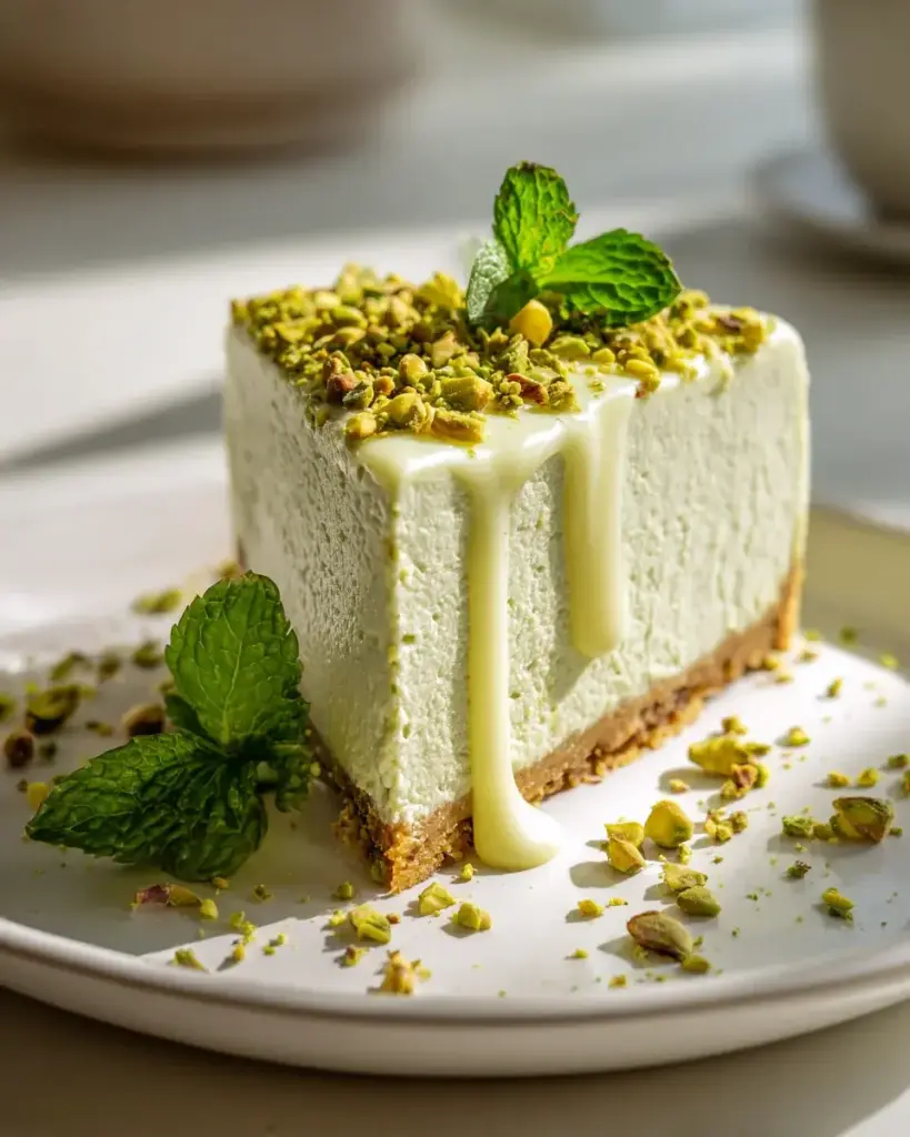 veganer pistazien cheesecake rezept