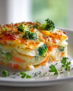 Leckerer vegetarischer Kartoffelauflauf
