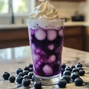 Zuckerfreie Heidelbeer-italienische Sahnesoda