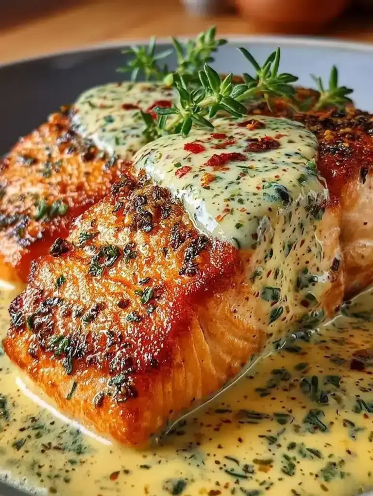 Butterzartes Lachsfilet mit cremiger Sauce Garen