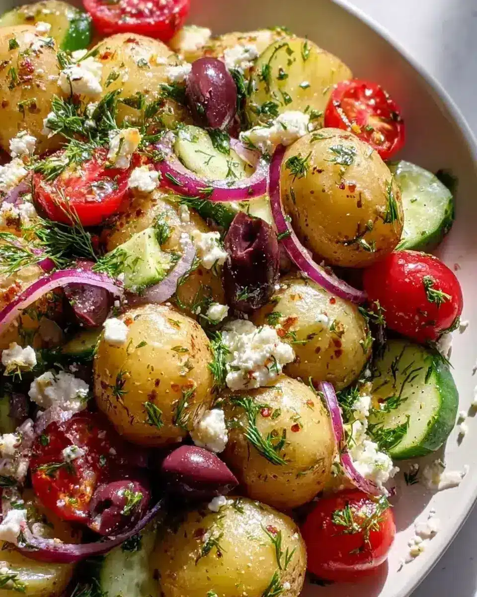 Griechischer Kartoffelsalat frisch einfach lecker