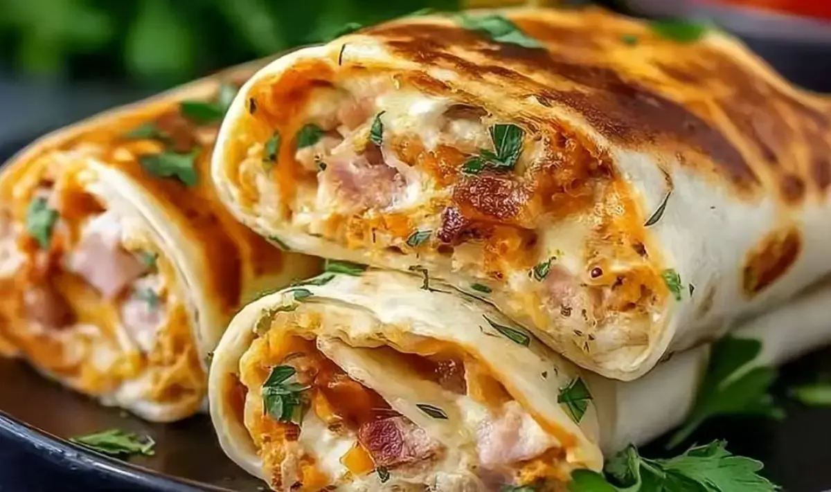 Heiße Käse Schinken Wraps Airfryer